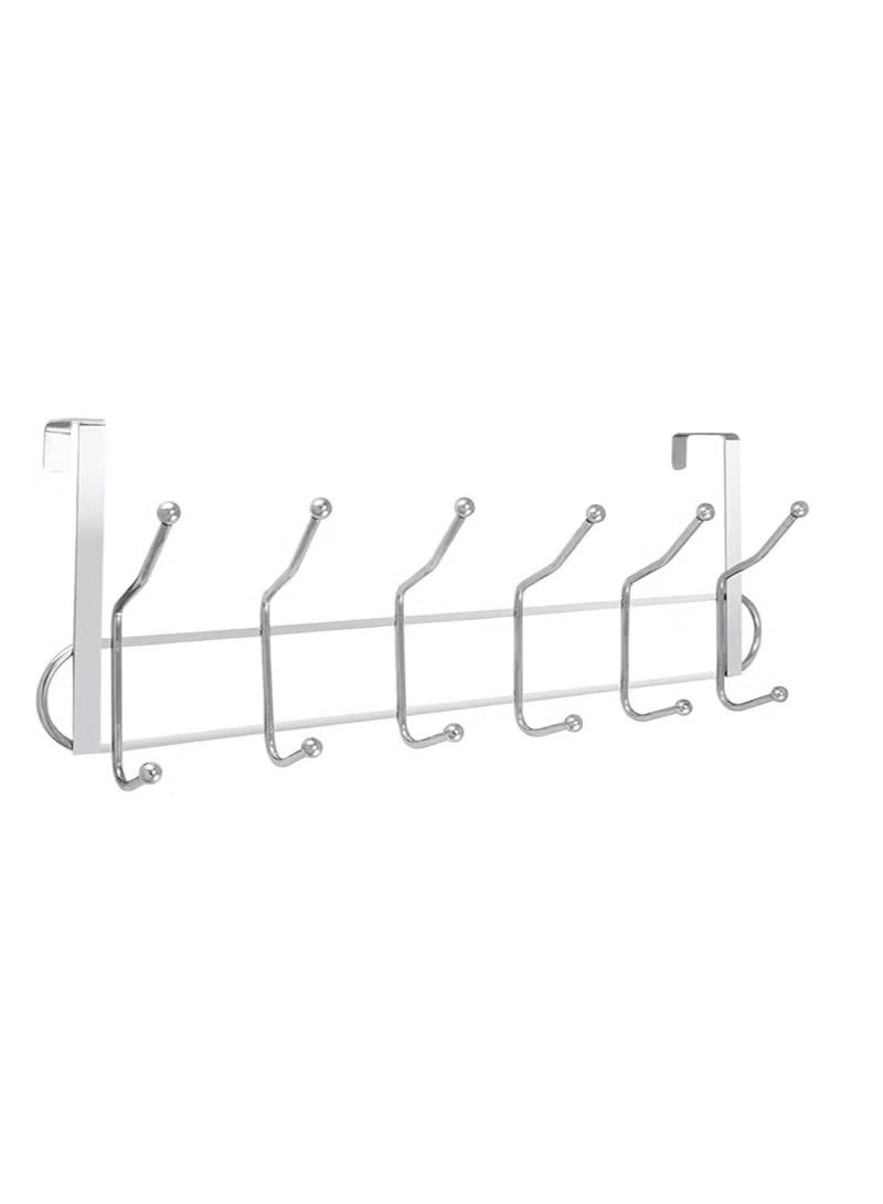 Clothes Hangers Over Door with 12 hooks- Non Slip Metal Clothes Hangers, Heavy Duty Coat and Clothes Hangers, Metal Laundry Hangers for Adults - Clothes Hanger Door Hanger - Bathroom and Bedroom Door Hanger - Door Hanger - Over Door Metal Hanger with 12 Hooks Organizer for Towels, Clothes, Keys, Robes, Hats - Metal Hangers Over Door with 12 Hooks, Suitable for Towels, Coats, Clothes, Hats, Bedroom, Bathroom - Door Coat Hangers Over Door Towel Rack for Hats, Coats, Jackets, Bags, Scarves, Belt, Umbrellas - Image 3