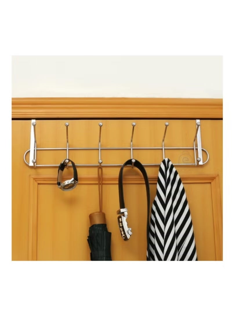 Clothes Hangers Over Door with 12 hooks- Non Slip Metal Clothes Hangers, Heavy Duty Coat and Clothes Hangers, Metal Laundry Hangers for Adults - Clothes Hanger Door Hanger - Bathroom and Bedroom Door Hanger - Door Hanger - Over Door Metal Hanger with 12 Hooks Organizer for Towels, Clothes, Keys, Robes, Hats - Metal Hangers Over Door with 12 Hooks, Suitable for Towels, Coats, Clothes, Hats, Bedroom, Bathroom - Door Coat Hangers Over Door Towel Rack for Hats, Coats, Jackets, Bags, Scarves, Belt, Umbrellas - Image 4