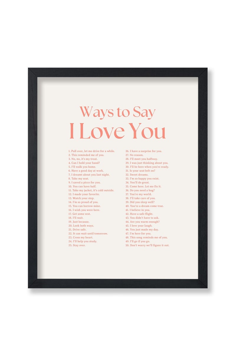 Poster Master Vintage Typography Poster - Retro Inspirational Print - Ways to Say I Love You, Valentine’s Day, Romantic, Quote - 8x10 UNFRAMED Wall Art - Gift for Couple, Friend - Wall Decor for Home - Image 1