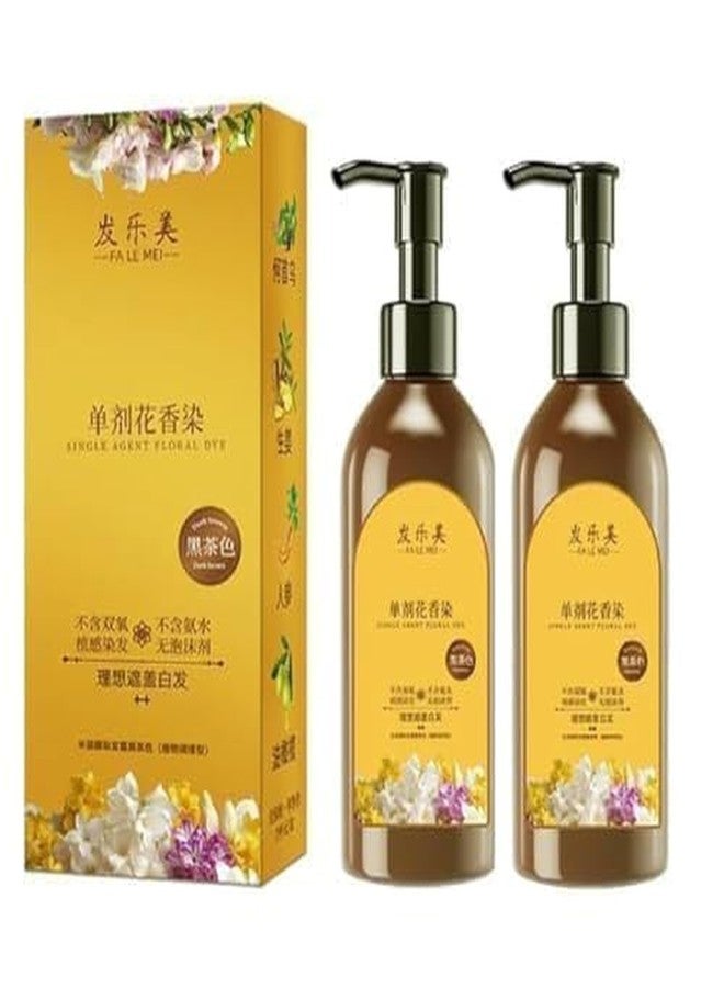 Hair Color Shampoo for All Hair Types | Natural, Long-Lasting, Ammonia-Free, Paraben-Free | Plant-Based Hair Dye for Men & Women | Home Use 300ml (Pack of 2) - Image 1