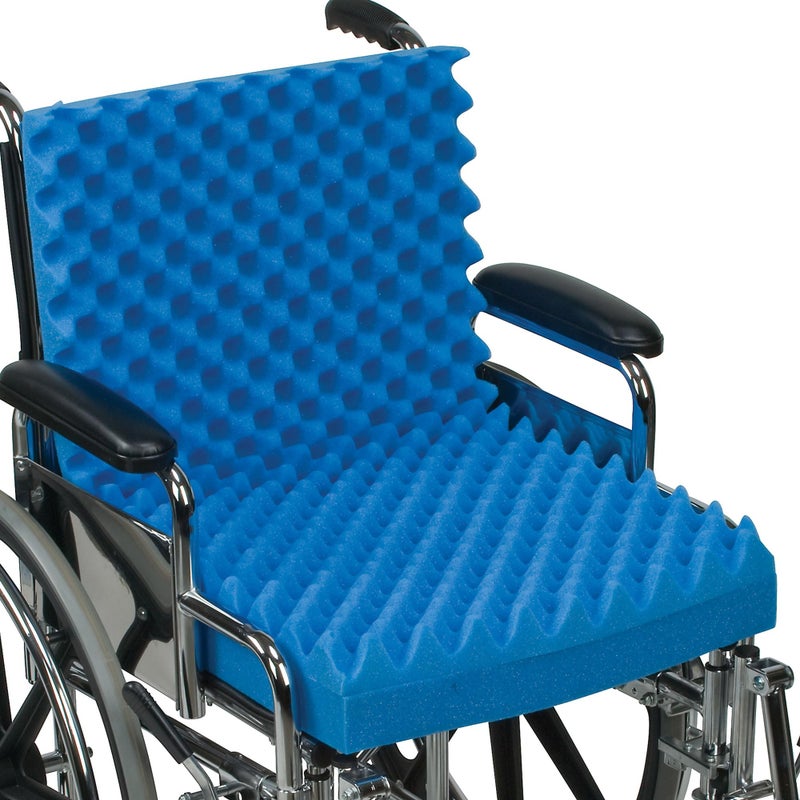 DMI Egg Crate Sculpted Foam Chair Cushion Seat Cushion Car Seat Cushion Office Chair Cushion Relieves Back Pain Tail Bone Pain Sciatica 32 X 18 X 3 inches Full Back1 Count