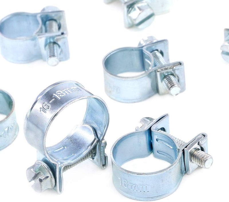 Swpeet 92Pcs 10 Sizes Zinc Plated Mini Fuel Injection Line Style Hose Clamp Assortment Kit Perfect for Automotive, Agriculture, Plant & Construction - Image 3