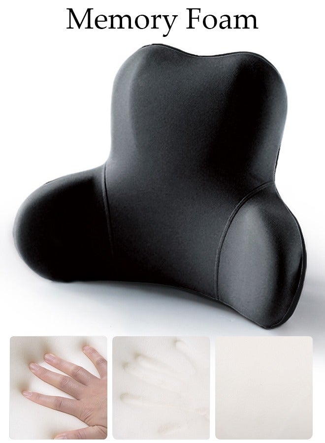 Lumbar Support Pillow for Office Car Back Support Pillow with Memory Foam Pad Back Cushion for Back Pain Relief Improve Posture Cushion
