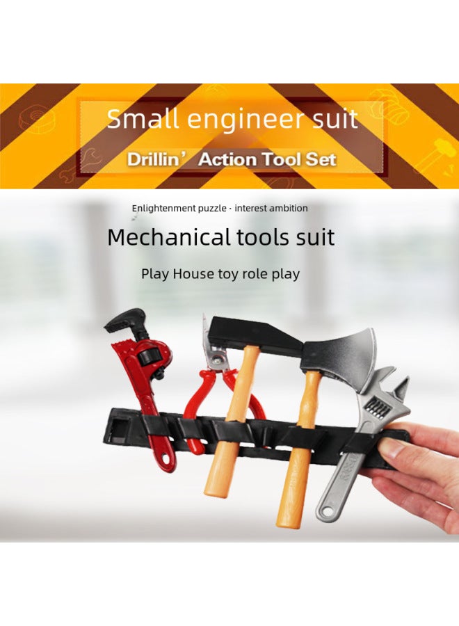 Children's Play House Simulation Multi-function Maintenance Tool Hacksaw 13-piece Set DIY Educational Toys Wholesale-Color:Pink  - Image 2