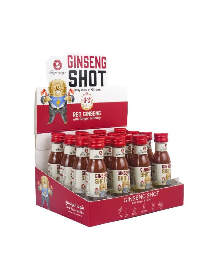 The Ginger People - Ginseng Shot | Premium Korian Ginseng Beverage | Natural Ginseng With Ginger Honey Lemon Juice 30ml Pack of 16 - Image 1