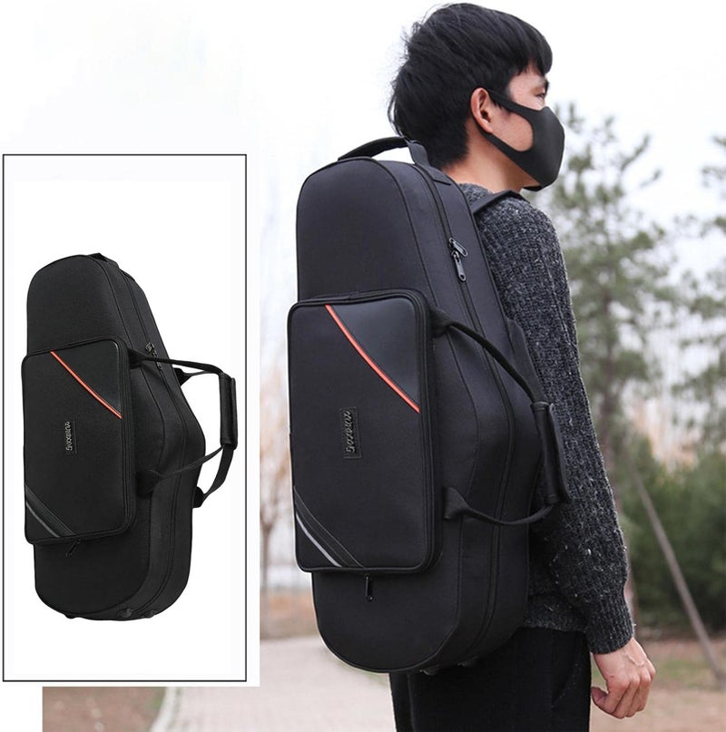 klarako Alto Sax Bag Splash Proof Oxford Cloth Lightweight with Straps Extra Storage Space Shockproof Sax Gig Bag for Drop E Alto Saxophone Concert, Irregular - Image 4