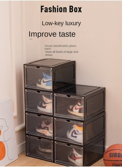 Haidue 6Pcs Magnetic Side Opening Shoe Box  Black Brown Ball Shoe Box  Acrylic Shoe Box  - Image 3