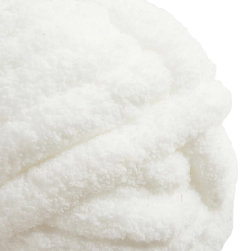 HouseABC Chunky Yarn for Hand Knitting Soft Jumbo Bulky Fluffy Chenille Yarn for Crocheting Blanket Scarf DIY 8 Pack (White, 28yds, 8 Ounces Each) - Image 2
