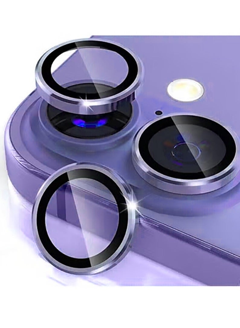 Compatible for iPhone 17 Camera Lens Protector, One-Step Installation Tray Individual Metal Ring Tempered Glass Cover CD Pattern Case Friendly - purple