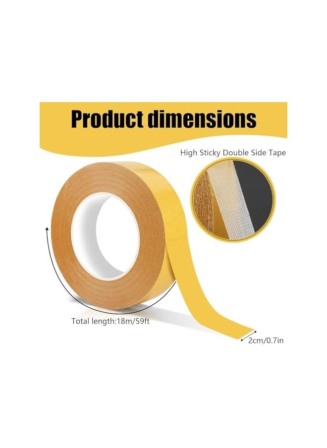 PROMASS promass Double Sided Tape, 2 Rolls Heavy Duty Sticky Tape, 0.8inch x 66ft (20m) Wall Mounting Tape for Carpet, Posters, Paste Items  - Image 2