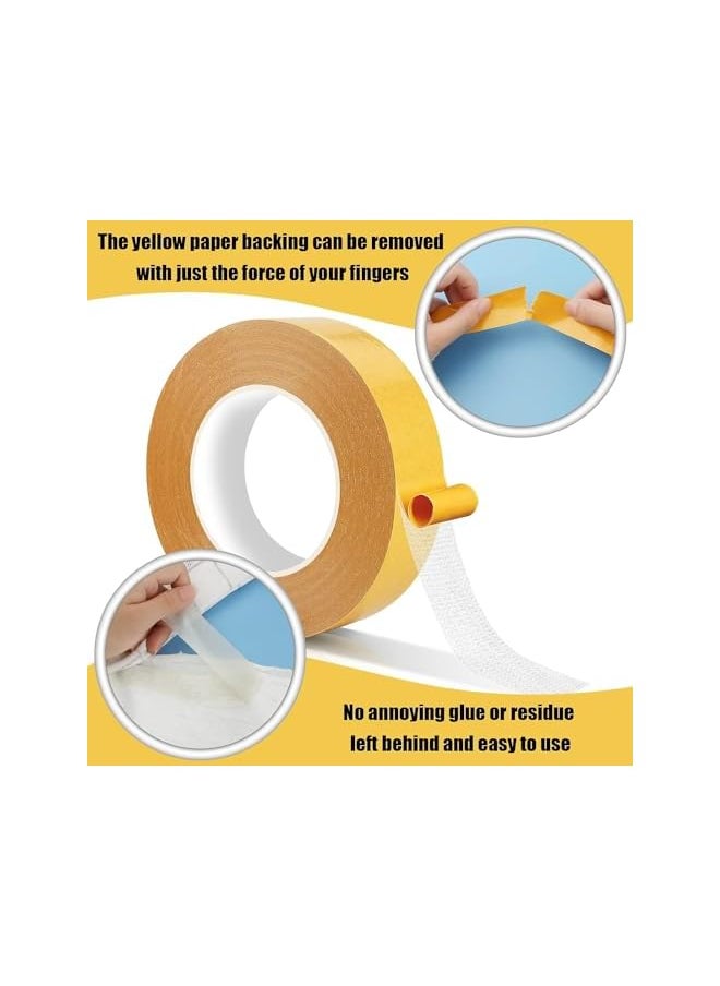 PROMASS promass Double Sided Tape, 2 Rolls Heavy Duty Sticky Tape, 0.8inch x 66ft (20m) Wall Mounting Tape for Carpet, Posters, Paste Items  - Image 3