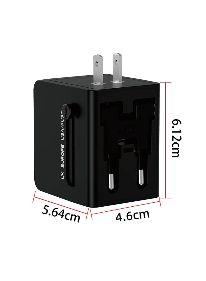 Universal Travel Adapter Global Plug Adapter with USB-C, International Power Adapter with 1 USB Port All-in-One Travel Adapter Multi-USB Wall Charger for Europe US UK EU Australia (Type C/G/A/I) - Image 2