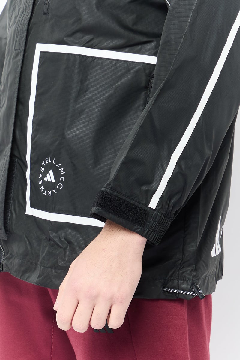Adidas Adidas by Stella McCartney Men Sportswear Fit Long Sleeves Outdoor Windbreaker Jacket, Black  - Image 4