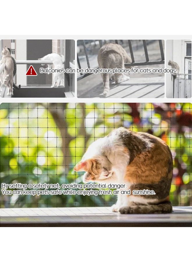 Morimoe Cat Balcony Net, Steel Wire Reinforced, Anti-Fall Fence, Safety Net, Extra Strong (10 X 13 Ft) - Image 3