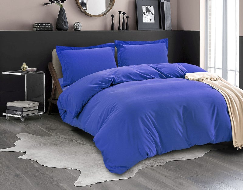 CELINE LINEN Wrinkle & Fade Resistant 2-Piece Duvet Cover Set - Protects and Covers Your Comforter/Duvet Insert  1500 Series Luxurious 100% - Silky Soft  Twin/Twin XL  Royal Blue - Image 1