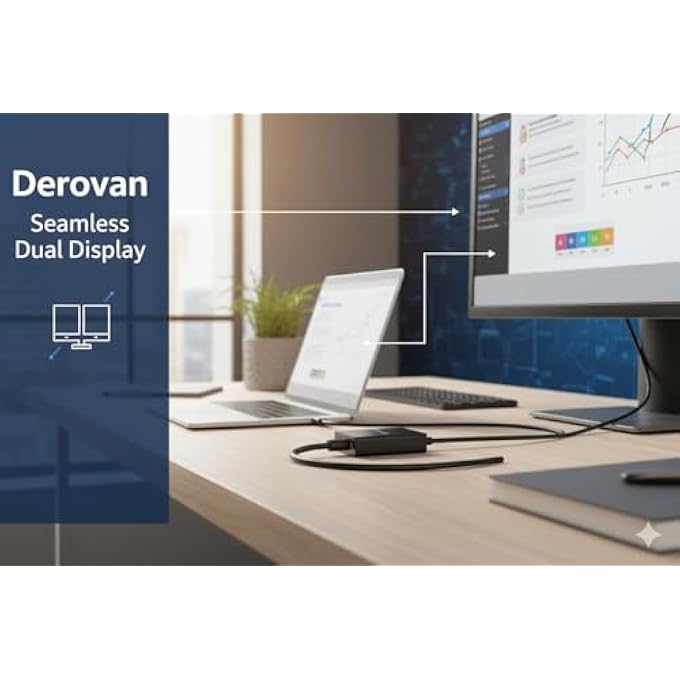 DEROVAN ACTIVE HDMI TO VGA 1080P ADAPTER WITH AUDIO & POWER – GOLD-PLATED CONVERTER FOR HDMI DEVICES TO VGA DISPLAY, MICRO‑USB POWER INCLUDED - Image 3