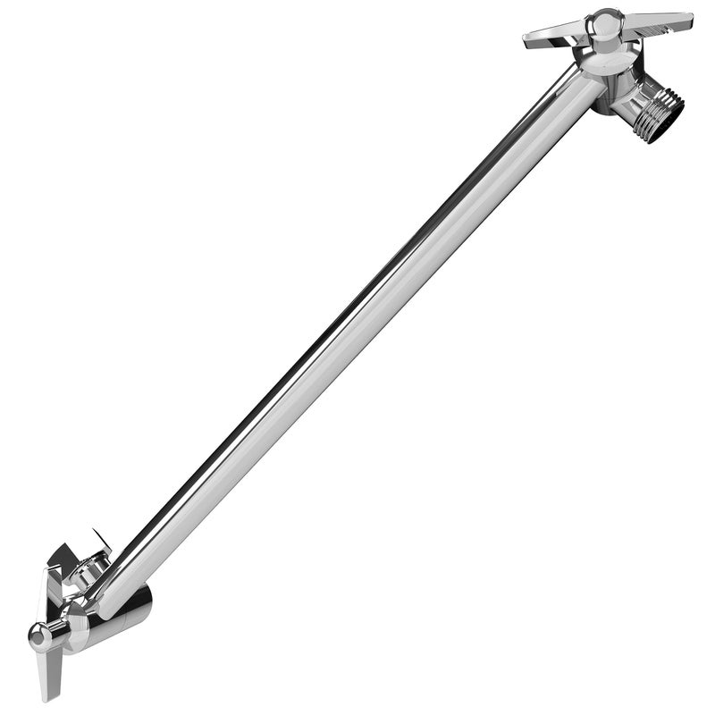SparkPod 11 Solid Brass Shower Head Extension Arm Flexible Height Angle Adjustable Shower Arm Extension for Rain Showerheads with Sturdy Lock Universal Pipe Connection Luxury Polished Chrome - Image 2