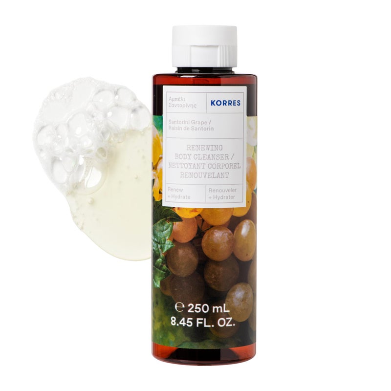 KORRES Renewing Body Cleanser, Santorini Grape, Foaming Shower Gel for Women & Men with Hydrating Greek Botanicals, Body Wash for Smooth Skin, Vegetarian & Cruelty Free, Made in Greece, 8.45 Fl Oz - Image 1