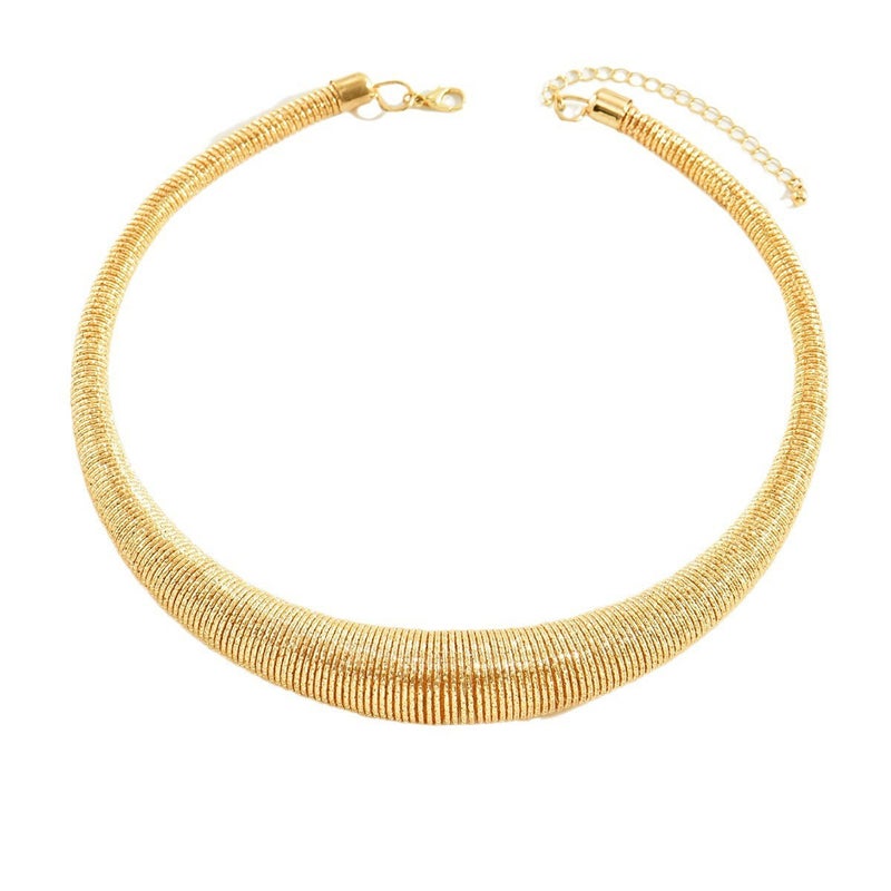 European and American fashion exaggerated punk hip-hop collar personality design sexy necklace clavicle chain necklace simple temperament Gold - Image 4