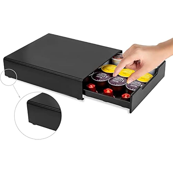 rayihni TDisc Coffee Capsule Holder 20 Pods Drawer Dolce Gusto  Nespresso Original Line Compatible Chrome Material - Image 4