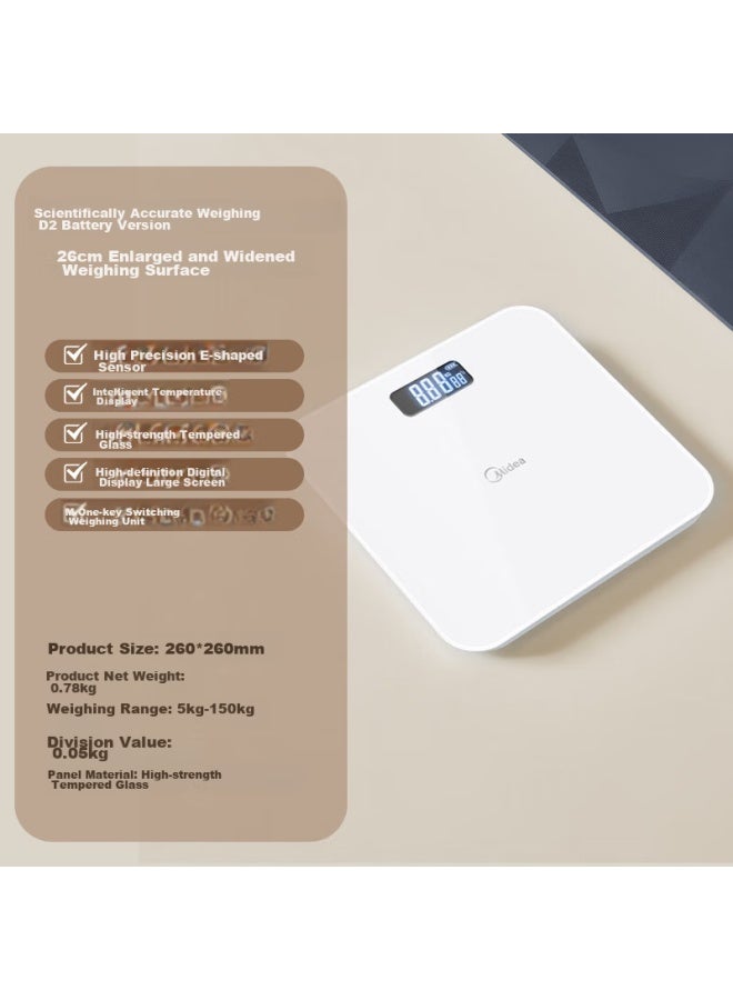 Midea Body Scale, Home Health Scale, Electronic Scale, High-precision Weighing Scale, Smart Body Scale For Fitness, Weight Loss, And Exercise, D2 - Image 4