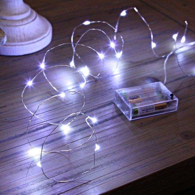 LED FAIRY LIGHTS BATTERY OPERATED 4 PACKS MINI BATTERY POWERED COPPER WIRE STARRY FAIRY LIGHTS FOR BEDROOM CHRISTMAS PARTIES WEDDING CENTERPIECE DECORATION 5M16FT COOL WHITE