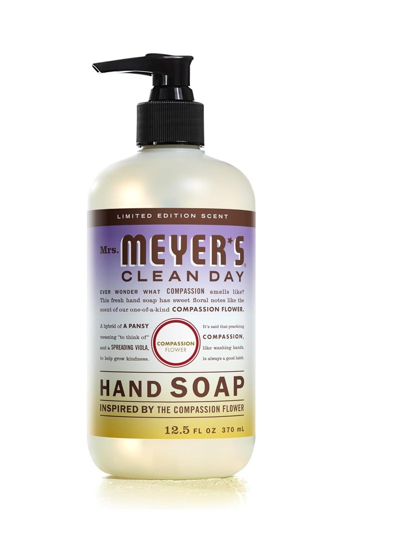 Mrs. Meyer's Clean Day - MRS. MEYER'S CLEAN DAY Hand Soap, Compassion Flower, Made with Essential Oils, 12.5 fl. Oz - Image 1