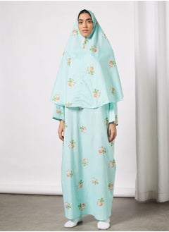 Praying Dress With Floral Prints And Veil