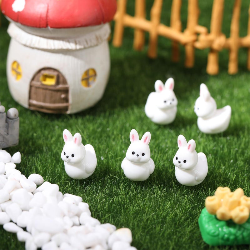 GGSTDDUP 50 Pcs Rabbit Ducks Toy Figures, Mini Rabbit Resin Ducks Bulk, Tiny Rabbits Figurine Dress up Duck Toy for Party Favors (Rabbits) - Image 4