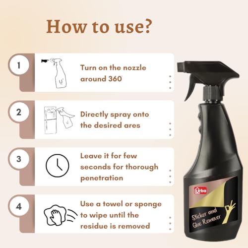 URBA Sticker and Glue remover 500 ml | Adhesive Remover Spray | Used to Remove Gum Glue,Stickers, Adhesives | Car Glass Sticker Remover Spray (500 ml) - Image 3