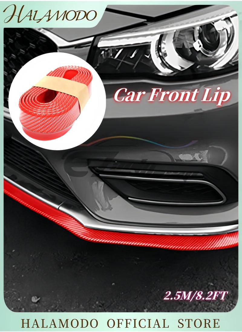 Beauenty 1PC Car Front Bumper Lip Carbon Fiber Front Lip Anti-Collision Rubber Strips Front Lip Spoiler Waterproof Protection Universal Auto Parts Fit for Most Cars  Suvs  - Image 1