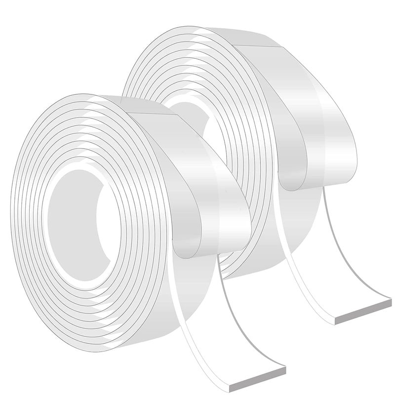 NAIDEV Double Sided Transparent Heavy Duty 3 MTR Multipurpose Removable Mounting Adhesive Grip Tape Washable Reusable Traceless Clear Sticky Tape Carpet Mat Poster Tape for Home