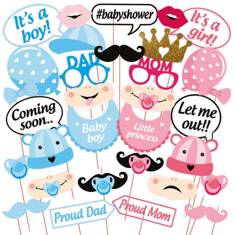 Wobbox Baby Shower Decoration Items| Baby Shower Ceremony Photo Booth Props for Photoshoot, Baby Shower Banner& Mom to Be Sash, Godh Bharai Ceremony Decoration Kit-(FP1922) - Image 5