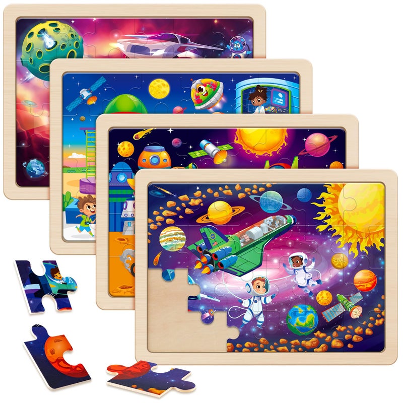 SYNARRY Large Space Planets Solar System Wooden Puzzles for Kids Gift Box(12.2*9.4 in) - FSC Certified, Puzzles for Toddlers 3-5, Puzzles for Kids Ages 4-6, Wood Toys Gifts for 3 4 5 Year Old Boy Girl - Image 1