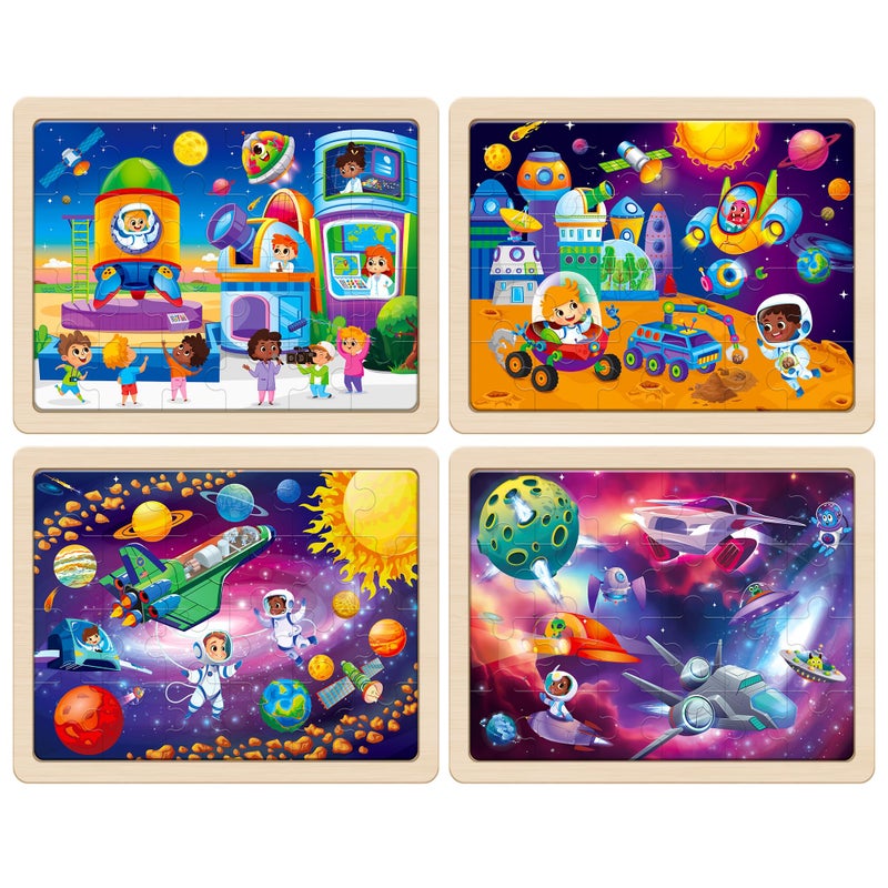 SYNARRY Large Space Planets Solar System Wooden Puzzles for Kids Gift Box(12.2*9.4 in) - FSC Certified, Puzzles for Toddlers 3-5, Puzzles for Kids Ages 4-6, Wood Toys Gifts for 3 4 5 Year Old Boy Girl - Image 2