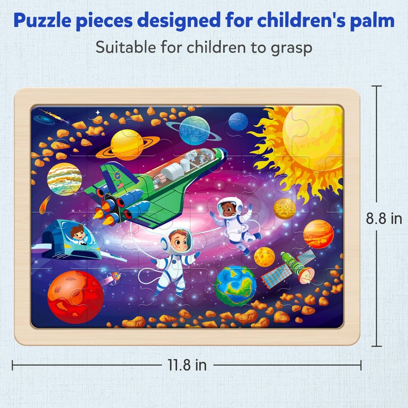 SYNARRY Large Space Planets Solar System Wooden Puzzles for Kids Gift Box(12.2*9.4 in) - FSC Certified, Puzzles for Toddlers 3-5, Puzzles for Kids Ages 4-6, Wood Toys Gifts for 3 4 5 Year Old Boy Girl - Image 5