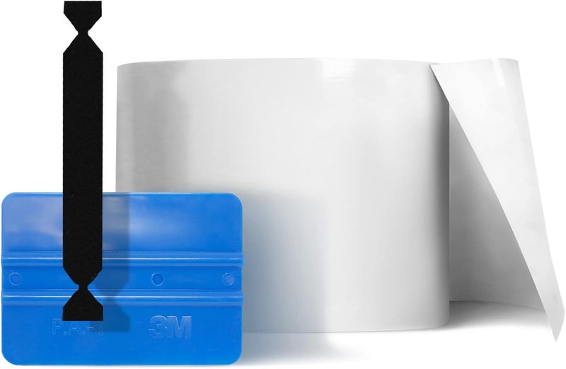 VViViD Clear Paint Protection Bulk Vinyl Wrap Film 4 Inches x 120 Inches Including 3M Squeegee and Black Felt Applicator - Image 1