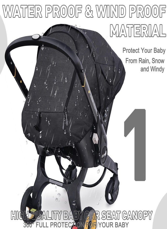 beatoutou Waterproof Winter Baby Car Seat Cover Compatible with Doona Car Seat and Stroller,Windproof Car Seat Canopy for Boys & Girls, Keeps Babies Warm and Coz(Black) - Image 2