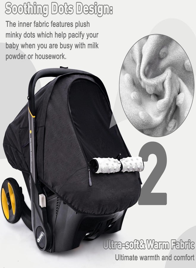 beatoutou Waterproof Winter Baby Car Seat Cover Compatible with Doona Car Seat and Stroller,Windproof Car Seat Canopy for Boys & Girls, Keeps Babies Warm and Coz(Black) - Image 3
