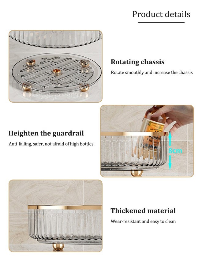 Tiokkss Kitchen racks, storage turntable, transparent color, storage and storage of condiments and seasoning bottles  - Image 5