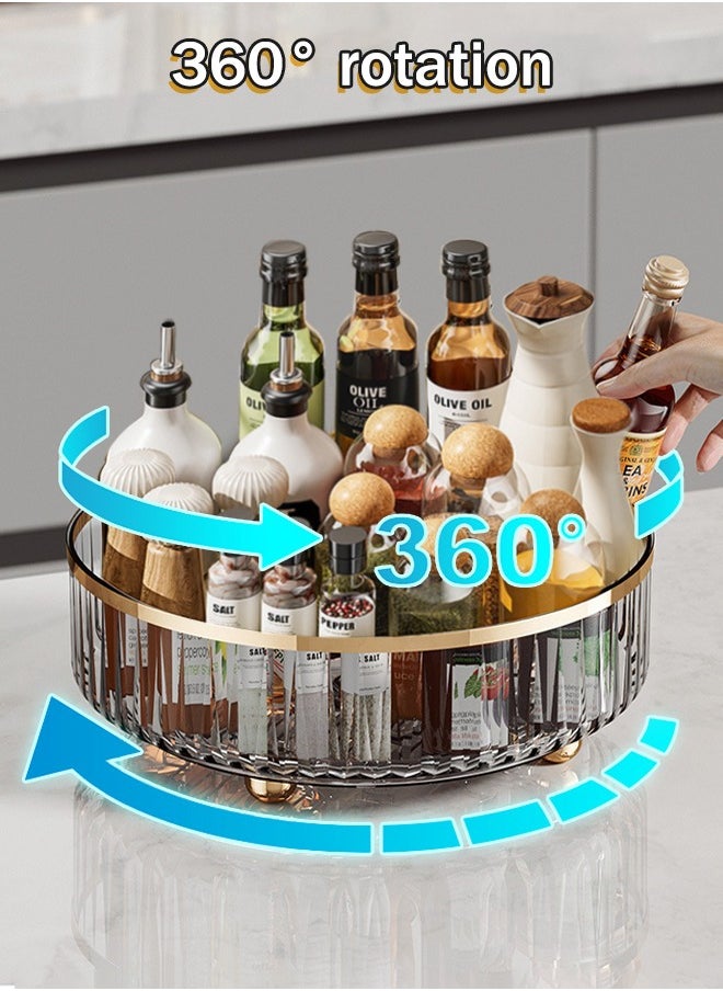 Tiokkss Kitchen racks, storage turntable, transparent color, storage and storage of condiments and seasoning bottles  - Image 3