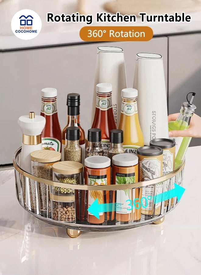 cocohome Kitchen racks, storage turntable, transparent color, storage of condiments and seasoning bottles - Image 1