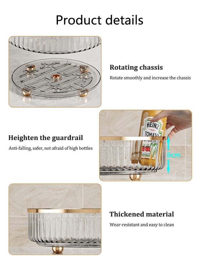 cocohome Kitchen racks, storage turntable, transparent color, storage of condiments and seasoning bottles - Image 5