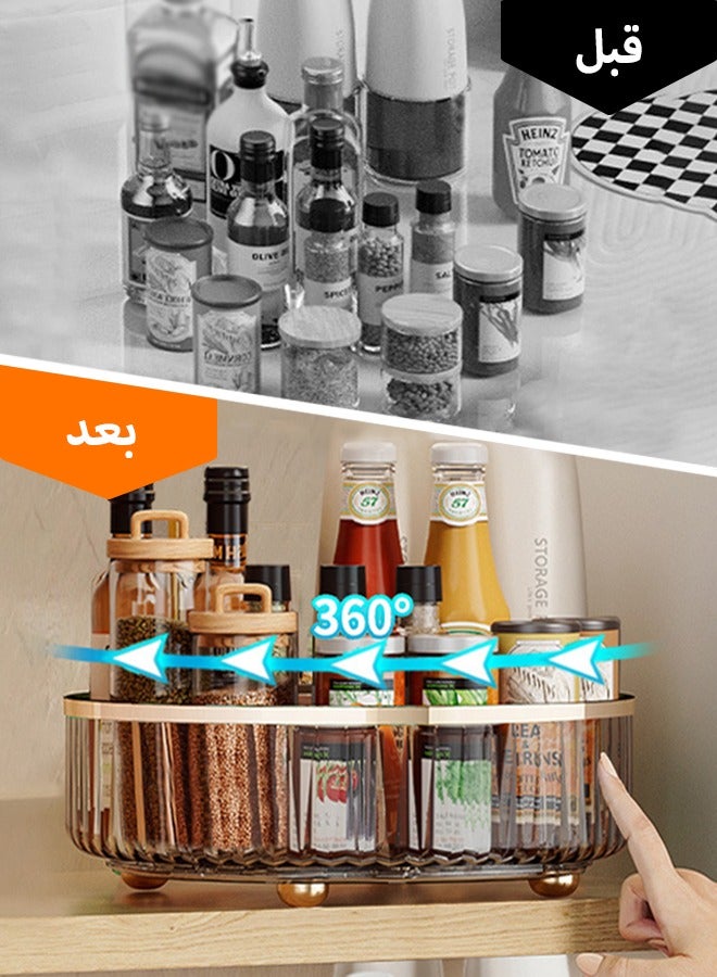cocohome Kitchen racks, storage turntable, transparent color, storage of condiments and seasoning bottles - Image 4