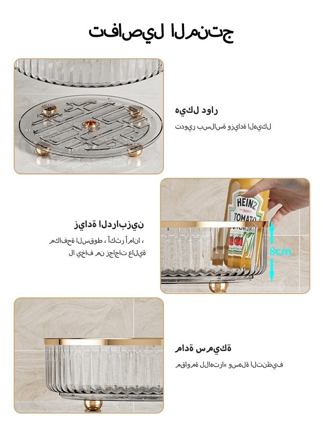 cocohome Kitchen racks, storage turntable, transparent color, storage of condiments and seasoning bottles - Image 5