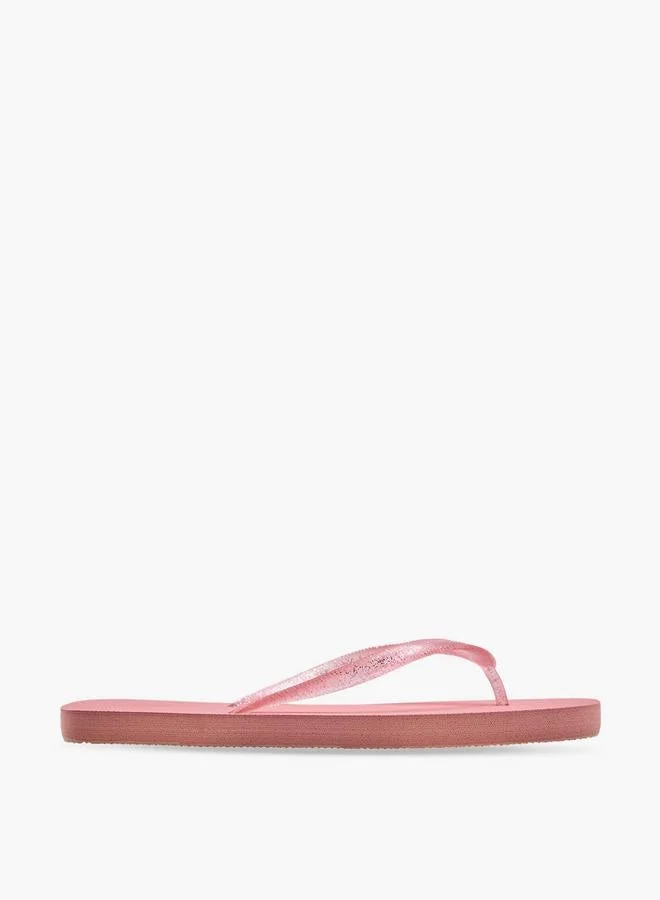 Women Glitter Print Flip Flops