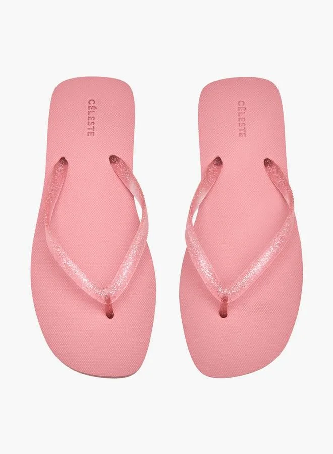 Celeste Women Glitter Print Flip Flops