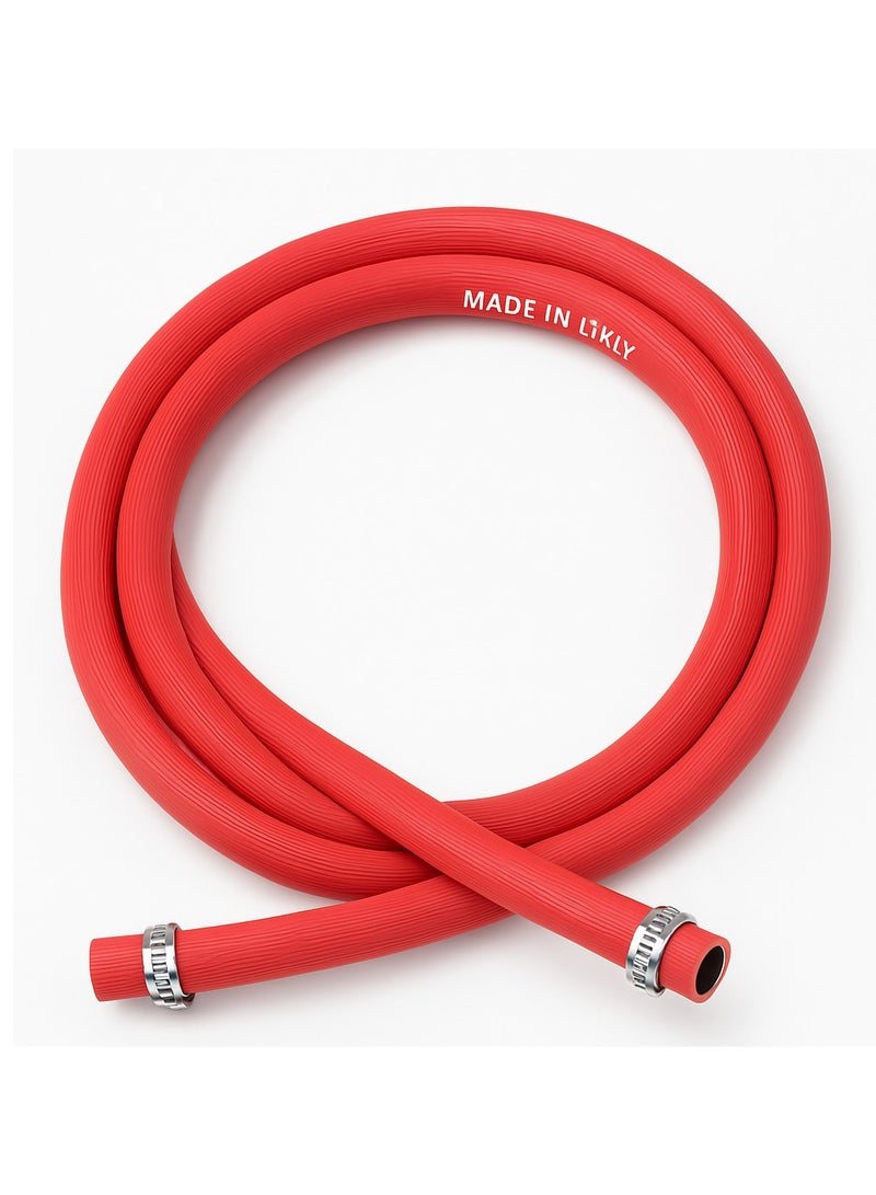 إيتافا أنبوب غاز البترول المسال مع مشبكين – صناعة إيطالية – خرطوم قوي بطول 1.5 متر لتوصيل الغاز للمواقد وأسطوانات الغاز والشوايات الخارجية – مرن ومتين ومضاد للتسرب - Image 1