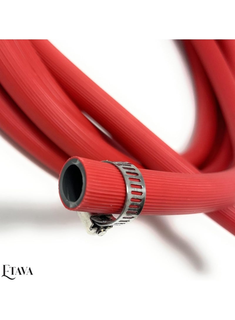إيتافا أنبوب غاز البترول المسال مع مشبكين – صناعة إيطالية – خرطوم قوي بطول 1.5 متر لتوصيل الغاز للمواقد وأسطوانات الغاز والشوايات الخارجية – مرن ومتين ومضاد للتسرب - Image 3