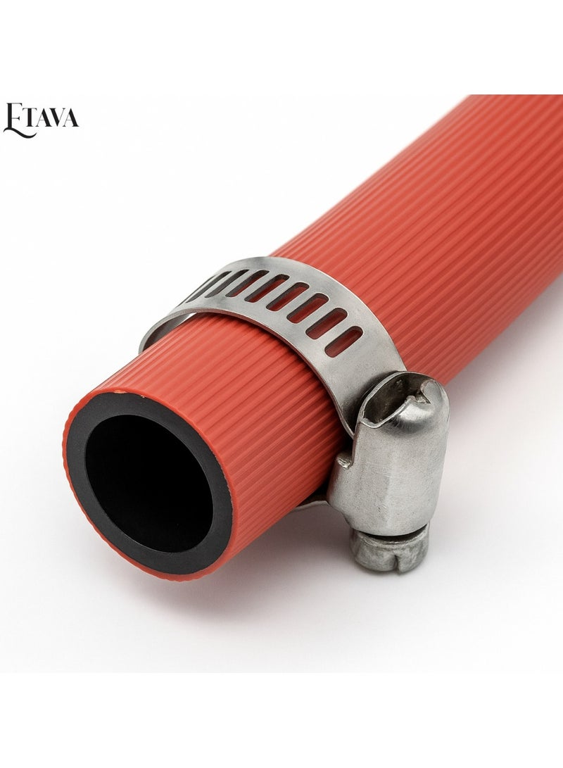 إيتافا أنبوب غاز البترول المسال مع مشبكين – صناعة إيطالية – خرطوم قوي بطول 1.5 متر لتوصيل الغاز للمواقد وأسطوانات الغاز والشوايات الخارجية – مرن ومتين ومضاد للتسرب - Image 4